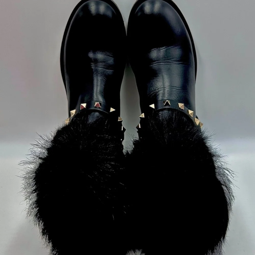 VALENTINO ROCKSTUD Winter Ankle Boots WOMENS SZ 8.5 - Picture 11 of 16